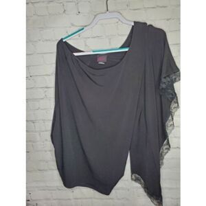 Torrid one shoulder blouse woman's black lace plus size 1